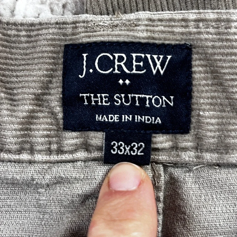 J. Crew The Sutton Corduroy Pants Mens‎ 33x32 Tan Khaki Straight Leg A8934